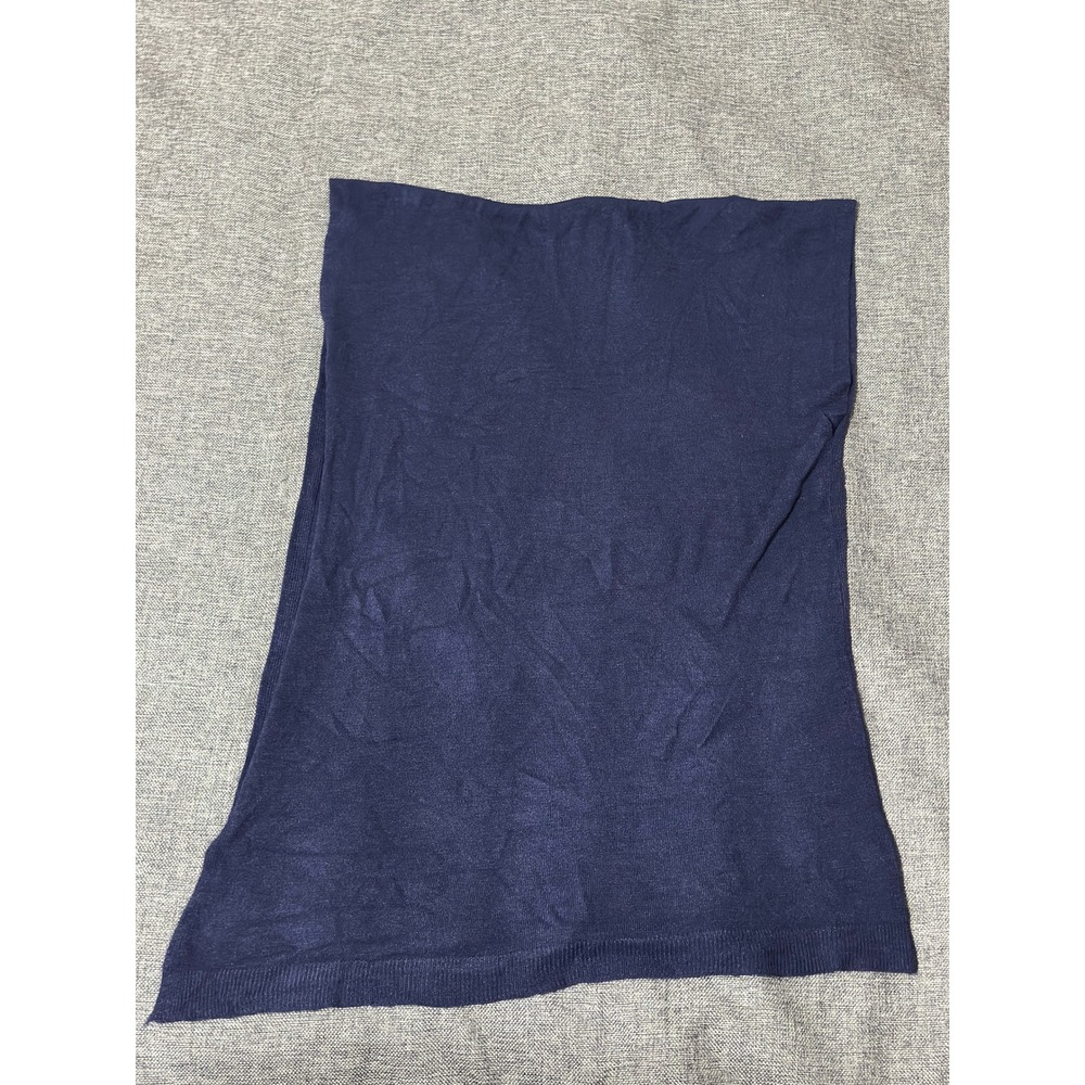 G. Women OS Infinity Scarf Navy Blue Solid Knit Acrylic